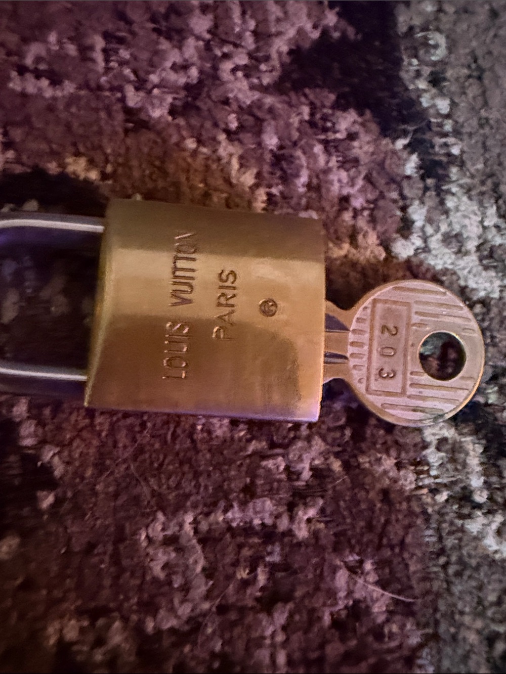 Louis Vuitton Gold Padlock with Numbered Key - Gold